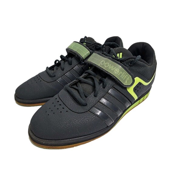 Adidas Powerlift Mens Size 10.5 Weightlifting Athletic Shoes Black Green S77950 - Picture 1 of 10